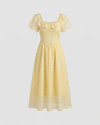 Damen Romantisches Lagenkleid mit Rüschen und floralem Design