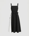 Damen Schicke Trägerkleid mit asymmetrischem Schnitt und Rüschen