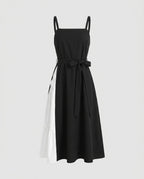 Damen Schicke Trägerkleid mit asymmetrischem Schnitt und Rüschen