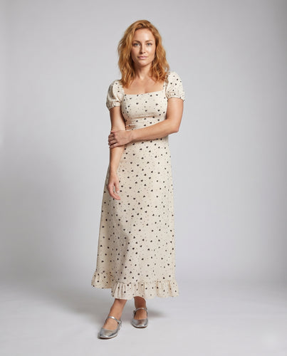 Damen Sommerliches Kleid mit Puffärmeln und tailliertem Schnitt