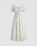 Damen Sommerliches Maxi-Kleid mit floralem Design und elastischer Taille