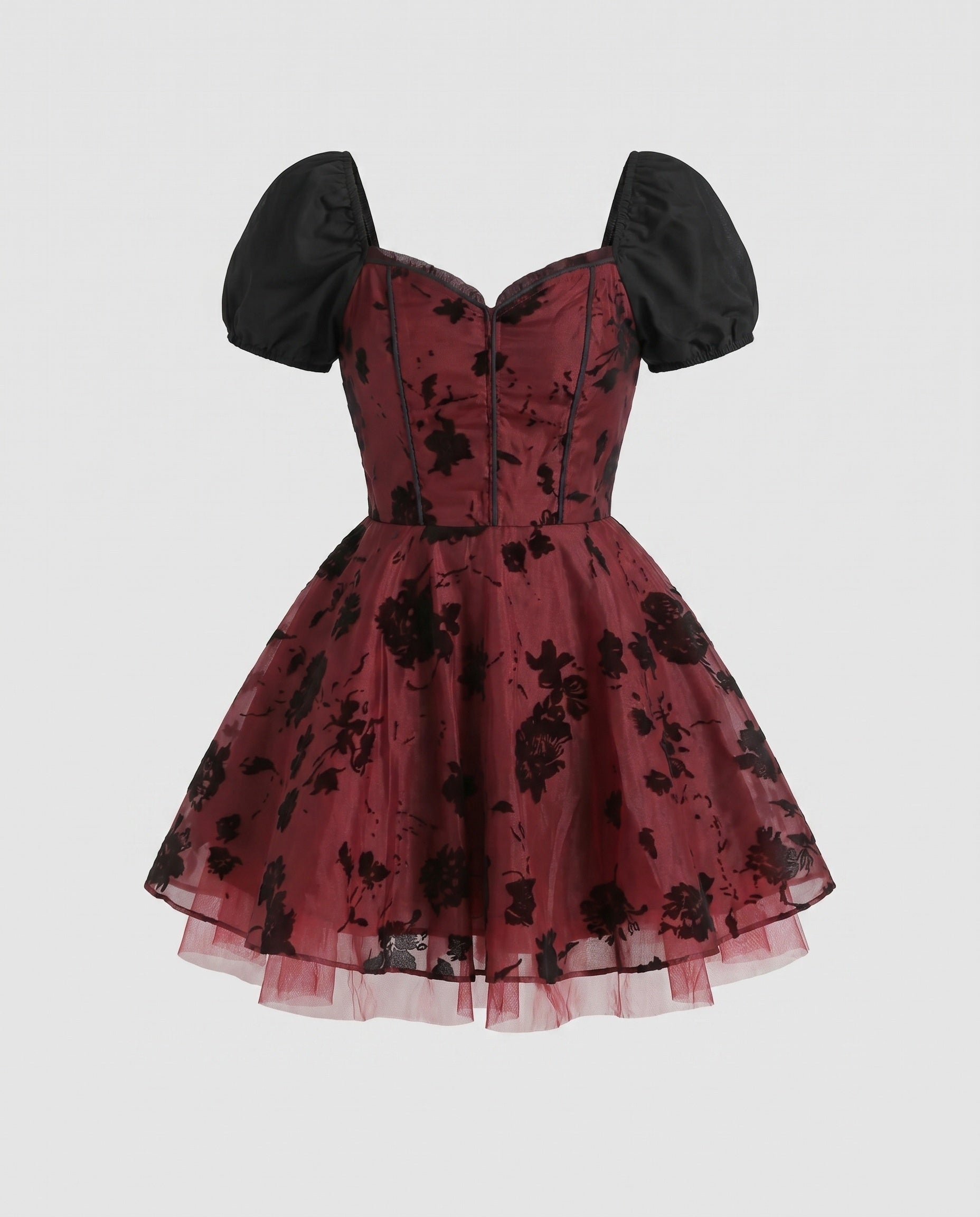 Damen Verspieltes Kleid mit floralen Applikationen und schwingendem Rock