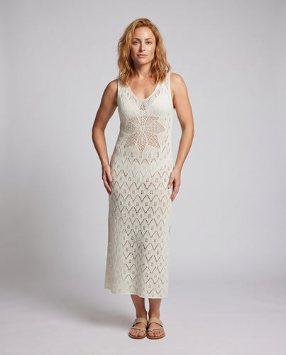 Damen Häkel-Maxikleid R&B
