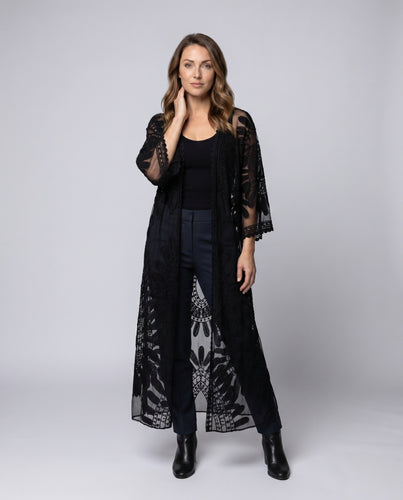 Damen Häkel-Strandkimono mit filigranen Besonderheiten R&B