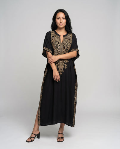 Damen Kaftan mit kunstvoller Goldstickerei R&B