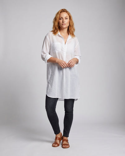 Damen lässige Strandbluse aus leichtem Gewebe R&B