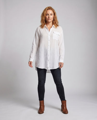 Damen luftige Strandbluse R&B