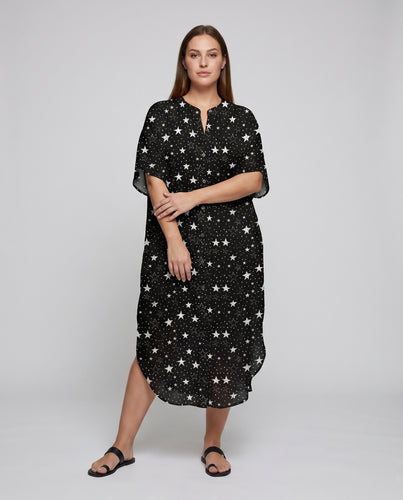 Damen luftiger Kaftan mit exotischem Tierdesign R&B