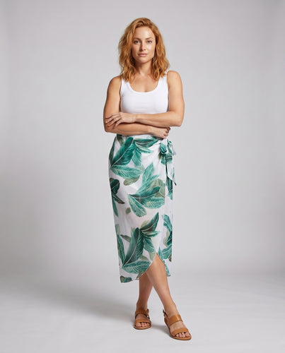 Damen luftiger Strandrock mit modernem Bindegürtel R&B