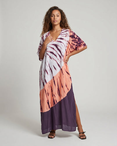 Damen Maxikleid im aufregenden Batikdesign R&B