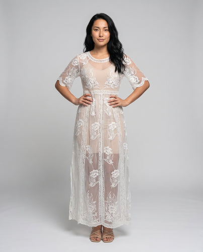 Damen Spitzen-Strandkleid mit elegantem Design Heidi Mode