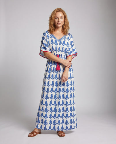 Damen Strandkaftan mit dekorativer Schnürung und umfangreichem Mustermix Heidi Mode