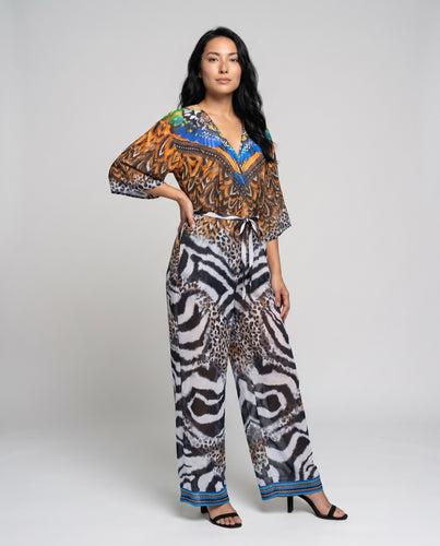 Damen Strandkimono mit kreativen Farbverlauf und raffinierten Details Heidi Mode