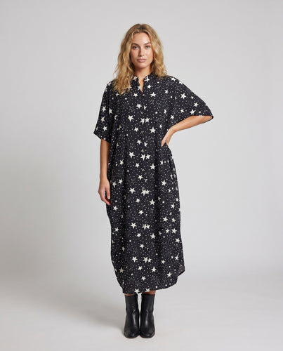 Damen Strandkimono mit Sternenmotiv und luftiger Passform Heidi Mode