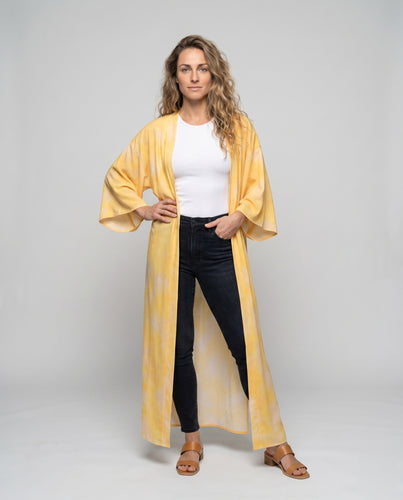 Damen Strandmantel mit botanischem Druck und lässigem Schnitt Heidi Mode