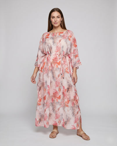 Damen Strandrobe mit elegantem V-Ausschnitt und kühlendem Atmosphärendesign Heidi Mode