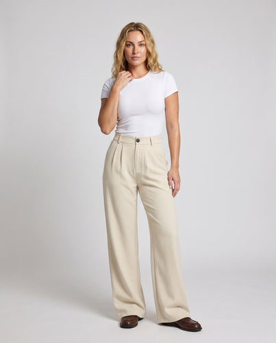 Damen nan Bundfalten-Culotte mit hohem Bund, Gürtelschlaufen und seitlichen Eingrifftaschen