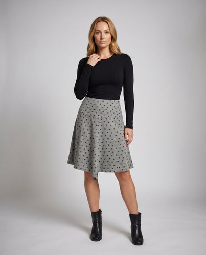 Damen nan Jersey-Skater-Midirock mit Sternenprint, ausgestellter Silhouette und elastischem Komfortbund