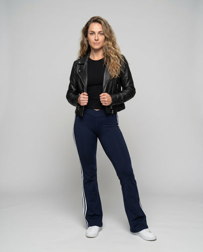 Damen Sportliche Hochwertige Flared-Hosen