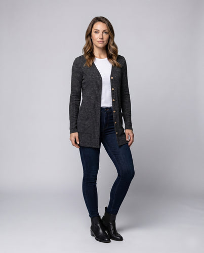 Damen Strickcardigan mit praktischen Taschen und Knopfdetails