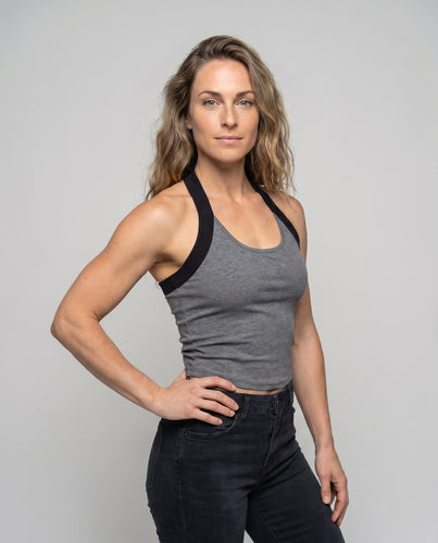 Damen Sporttop im figurbetonten Design mit breiten Trägern