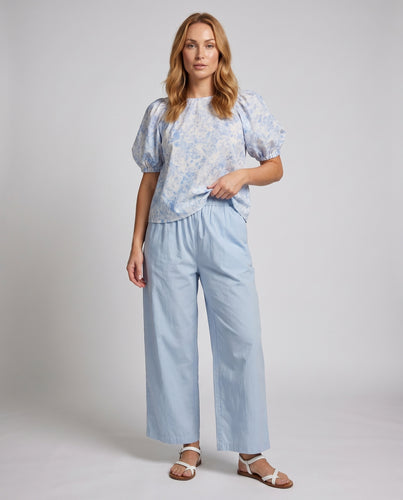 Damen weite Baumwollhose mit elastischem Bund