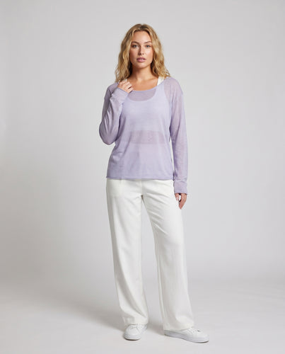 Damen lässiges Langarmshirt aus leichtem, atmungsaktivem Material