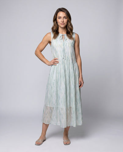 Damen legeres Maxi-Kleid mit fließendem Schnitt und zarten Details