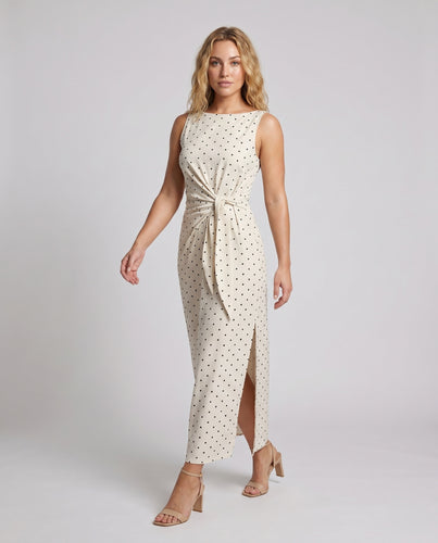 Damen Maxikleid mit lässigem Knotenverschluss
