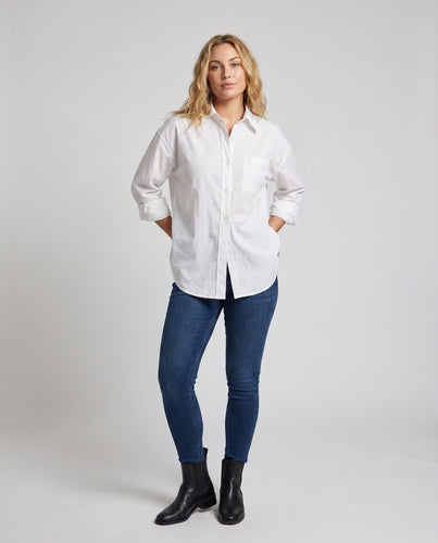 Damen Oversized Hemdbluse aus hochwertiger Baumwolle