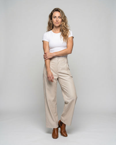 Damen elegante High-Waist Stoffhose mit vorteilhaftem Schnitt