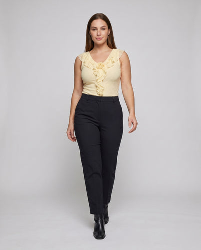 Damen figurnahes Top mit Rüschendetails
