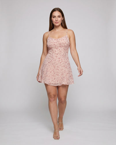 Damen Kleid mit süßem Blumenmuster und zartem Schnitt