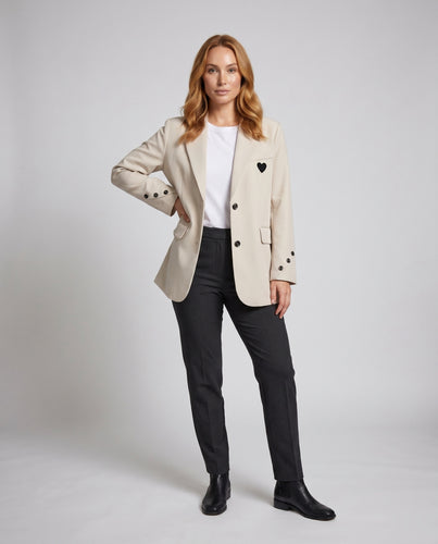 Damen Oversized Blazer mit herzförmigem Detail