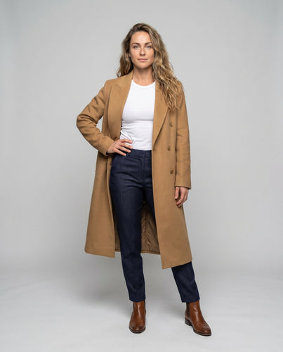 Damen Oversized Wollmantel mit elegantem Schnitt und praktischen Taschen