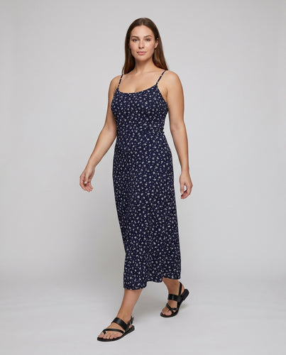 Damen Sommerliches Blumenkleid mit feinen Trägern und verspieltem Saum