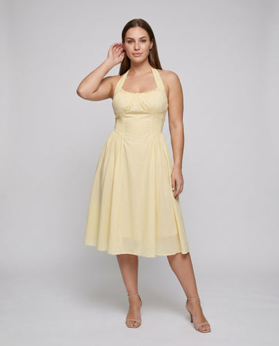 Damen Sommerliches Kleid mit schmalen Trägern und voluminösem Rock