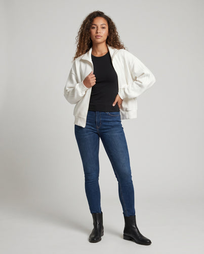 Damen Sportliche Jacke mit hohem Kragen und lässigem Schnitt