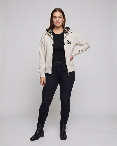 Damen Sweatjacke mit trendigem Tiermuster und sportlichem Schnitt