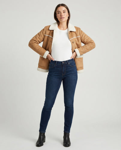 Damen Teddy-Fleece-Jacke mit Knopfverschluss und praktischen Taschen