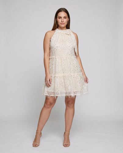 Damen verspieltes Sommerkleid mit Rüschendetails und elegantem Kragen