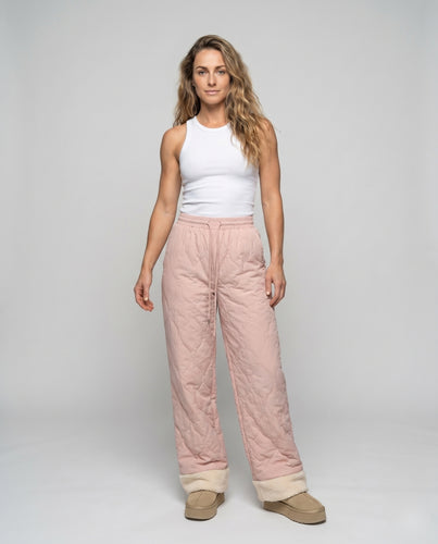Damen warm gefütterte Winterhose mit flauschigem Abschluss
