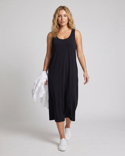 Damen Minimalistisches Trägerkleid mit lässigem Schnitt und schmalem Ausschnitt