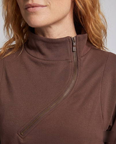 Damen Sportlicher Jumpsuit mit hohem Kragen und seitlichem Reißverschluss
