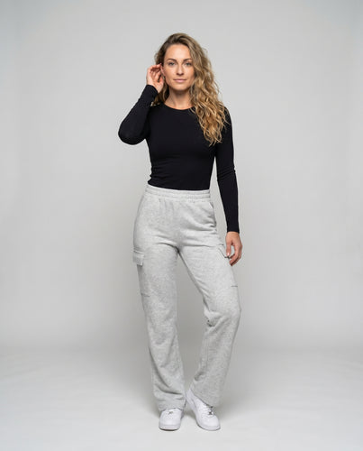 Damen weite Cargo-Hose mit elastischem Bund und praktischen Taschen