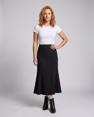 Damen Eleganter ausgestellter Rock mit hohem Taillenbund