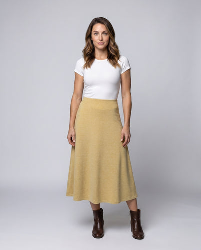 Damen Eleganter, fließender Maxirock mit hohem Taillenbund und weichem Stoff