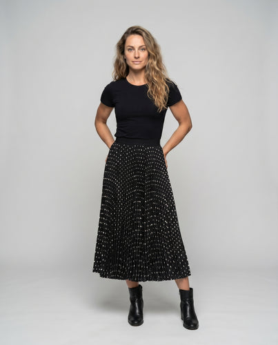 Damen Eleganter Maxirock mit detailliertem Punkte-Design