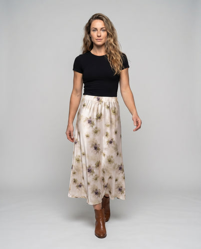 Damen Eleganter Maxirock mit floralem Design und weichem Fall