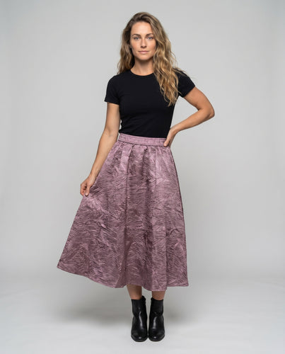 Damen Eleganter Maxirock mit strukturiertem Stoff und elastischem Bund